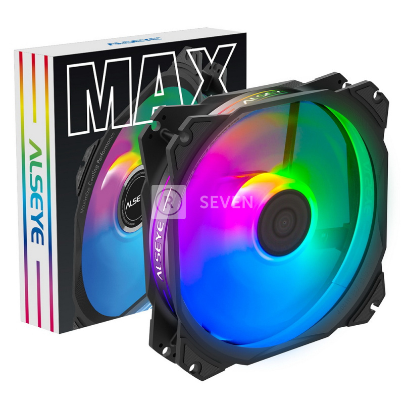 Вентилятор для корпуса ALSEYE Black M120-PB RGB