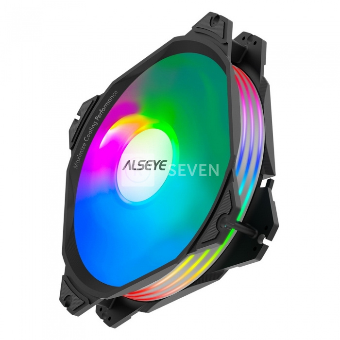 Вентилятор для корпуса ALSEYE Black M120-PB RGB