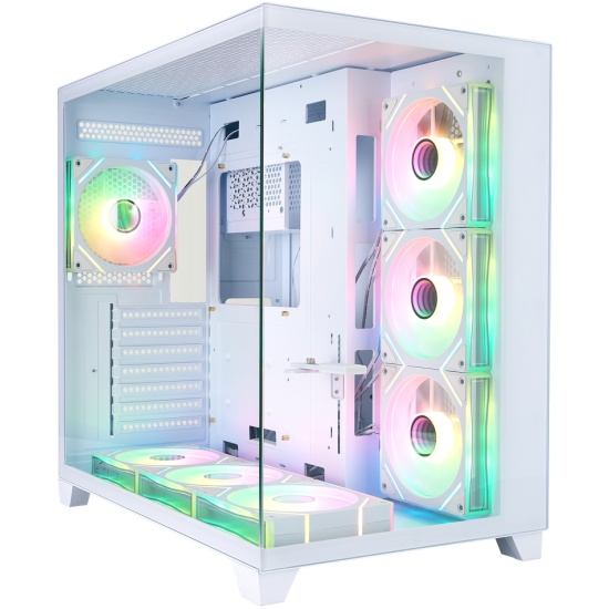 Компьютерный корпус 1STPLAYER MEGAVIEW MV8-TP ARGB White (MV8-TP-WH-6FC7R-W-1FC7-W-HUB2)