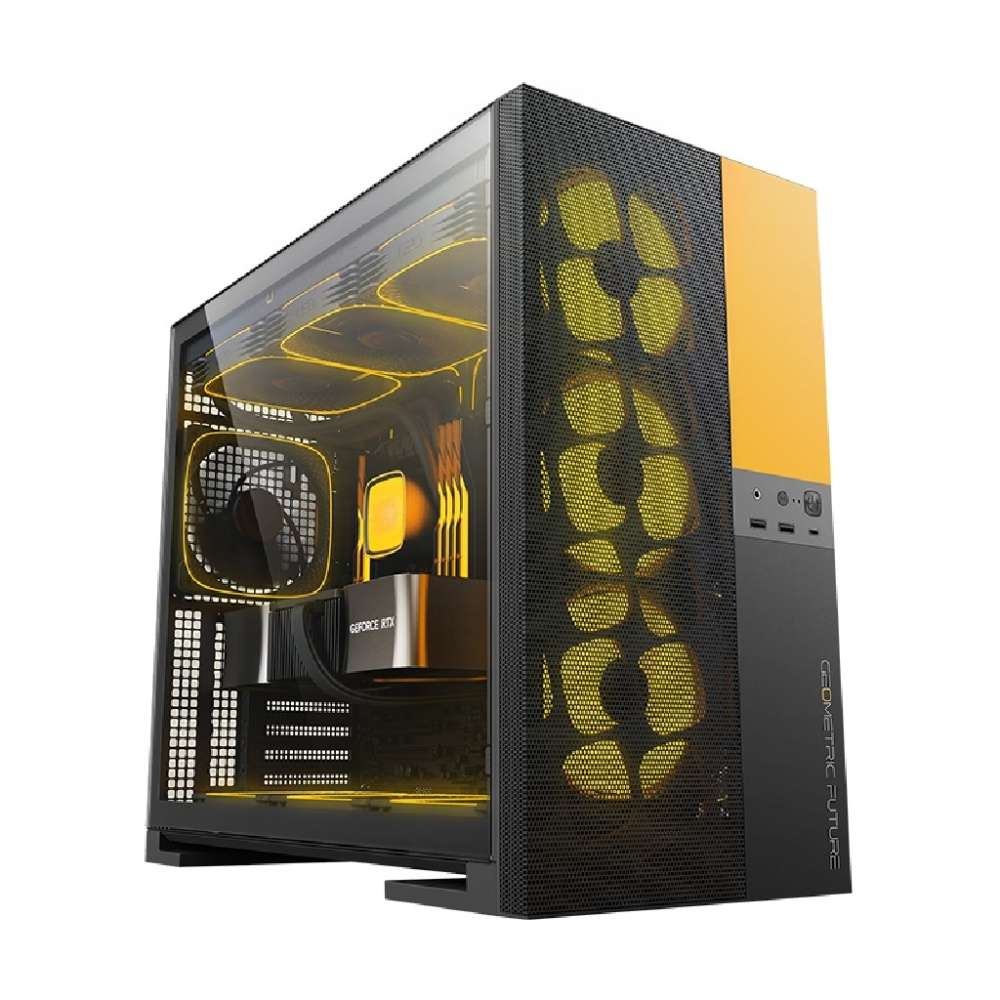 Компьютерный корпус Geometric Future Model 5 ARGB Vent Black Yellow with fans (1AM5VTBY01100)