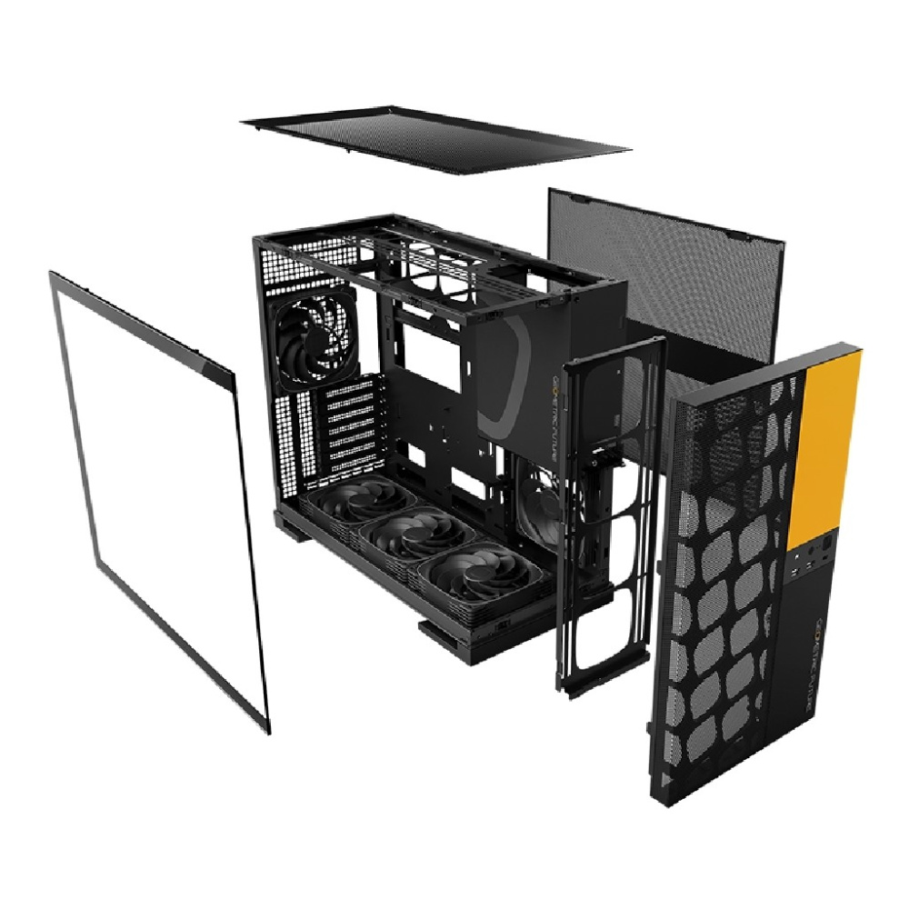 Компьютерный корпус Geometric Future Model 5 ARGB Vent Black Yellow with fans (1AM5VTBY01100)