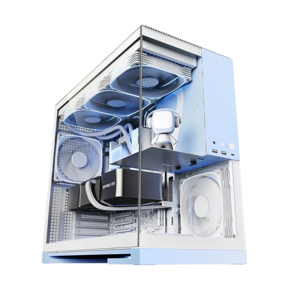 Компьютерный корпус Geometric Future Model 5 White/Blue with fans (1AM5WKPB01100)