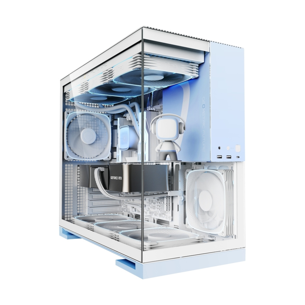 Компьютерный корпус Geometric Future Model 5 White/Blue with fans (1AM5WKPB01100)