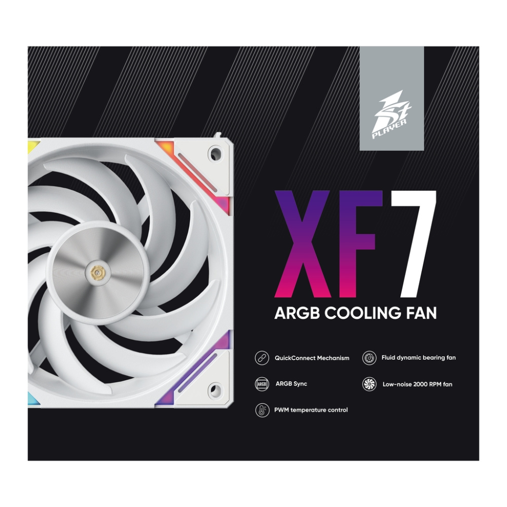 Комплект вентиляторов для корпуса 1STPLAYER XF7 ARGB White (XF7-WH-3IN1)