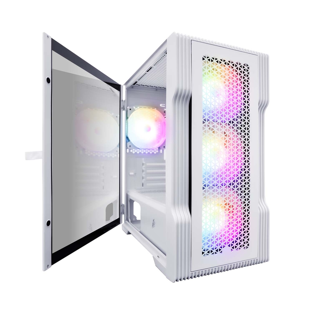 Компьютерный корпус 1STPLAYER TRILOBITE T3 TG LED White (T3-WH-4F1-W)
