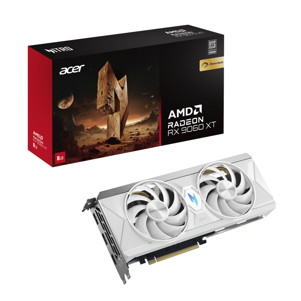 Видеокарта Acer (DP.Z4UWW.P02) RX 9060 XT 8GB NITRO WHITE OC