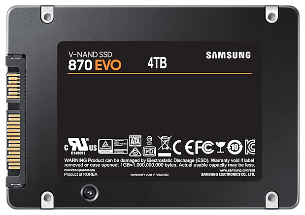 Твердотельный накопитель Samsung 4000 Gb 870 EVO (MZ-77E4T0BW)