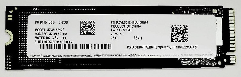 Твердотельный накопитель Samsung 512 Gb PM9E1 (MZVLC512HFJD-00B07)