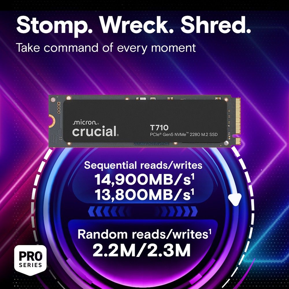Твердотельный накопитель CRUCIAL 2000 Gb T710 (CT2000T710SSD8)