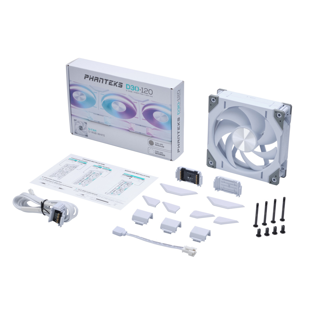 Вентилятор для корпуса PHANTEKS D30 DRGB White (PH-F120D30_DRGB_PWM_WT01_RU) PWM