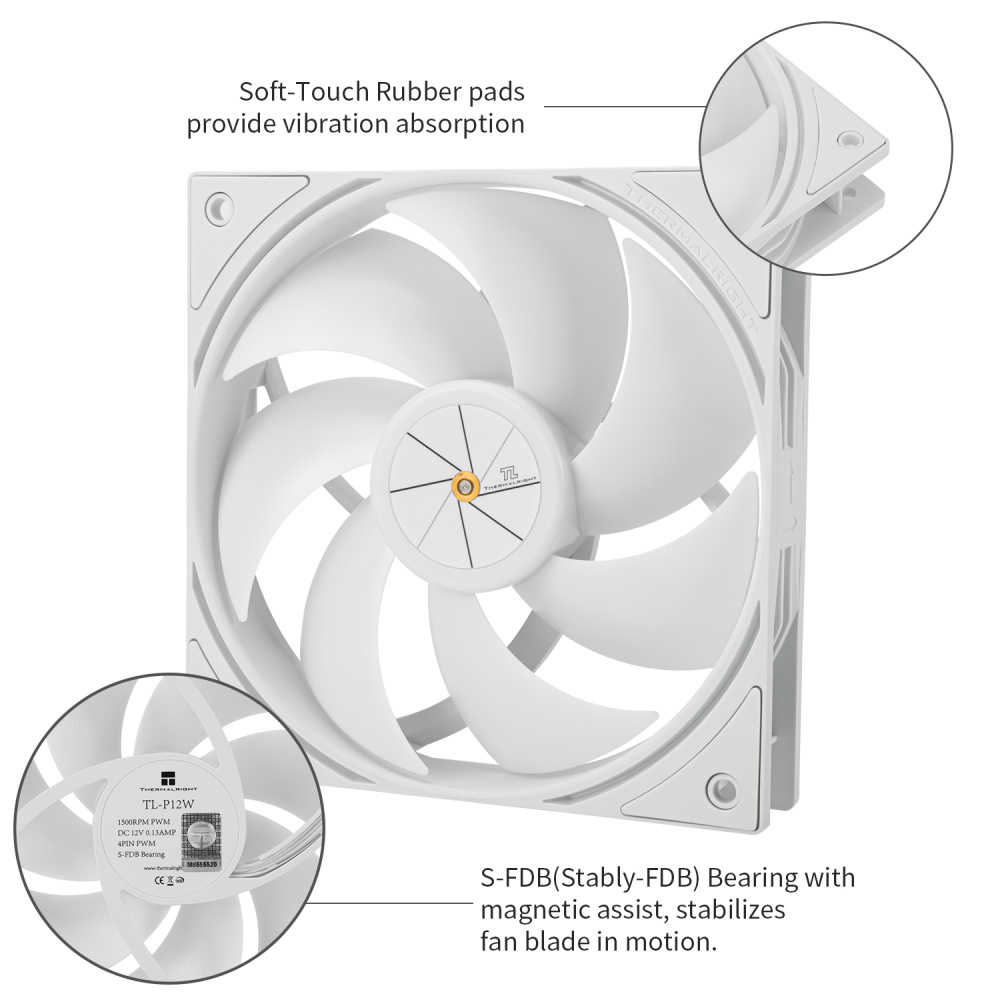 Вентилятор для корпуса Thermalright TL-P12W White (TRTLP12W)