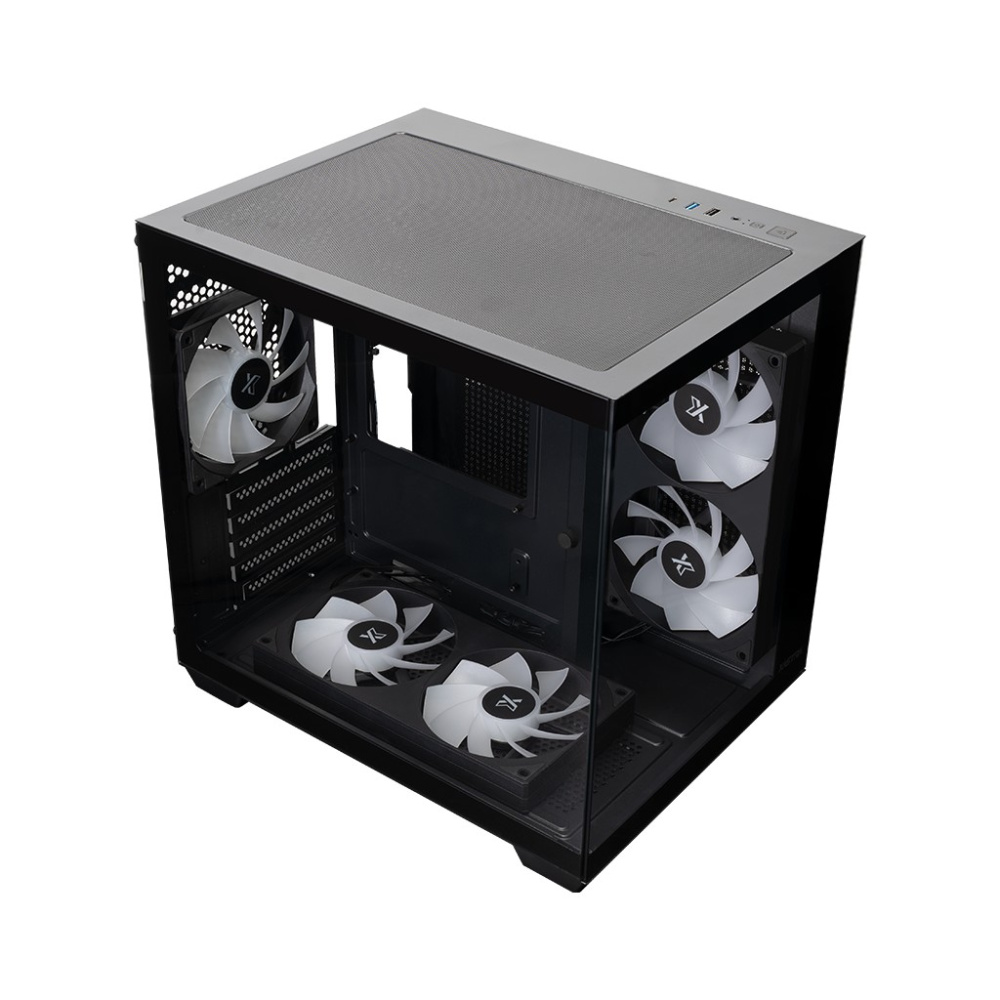 Компьютерный корпус XASTRA QW400M 5ARGB-FC-C6-AC ARGB Black (QW400M-2FA24A-1FC12A-C6-A)
