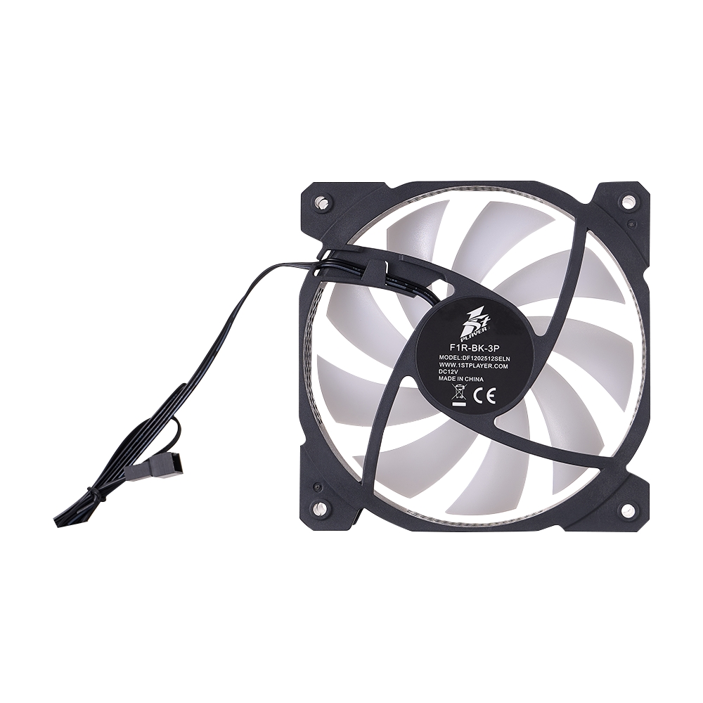 Вентилятор для корпуса 1STPLAYER F1R Reverse FRGB Black (F1R-BK-3P)