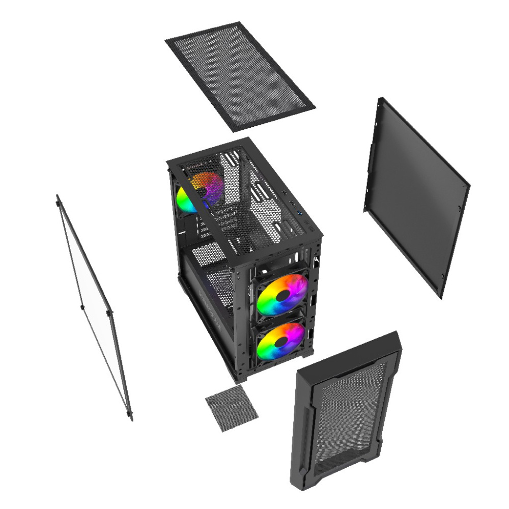 Компьютерный корпус Powercase Mistral Micro X3B ARGB Black (CMMXB-A3)