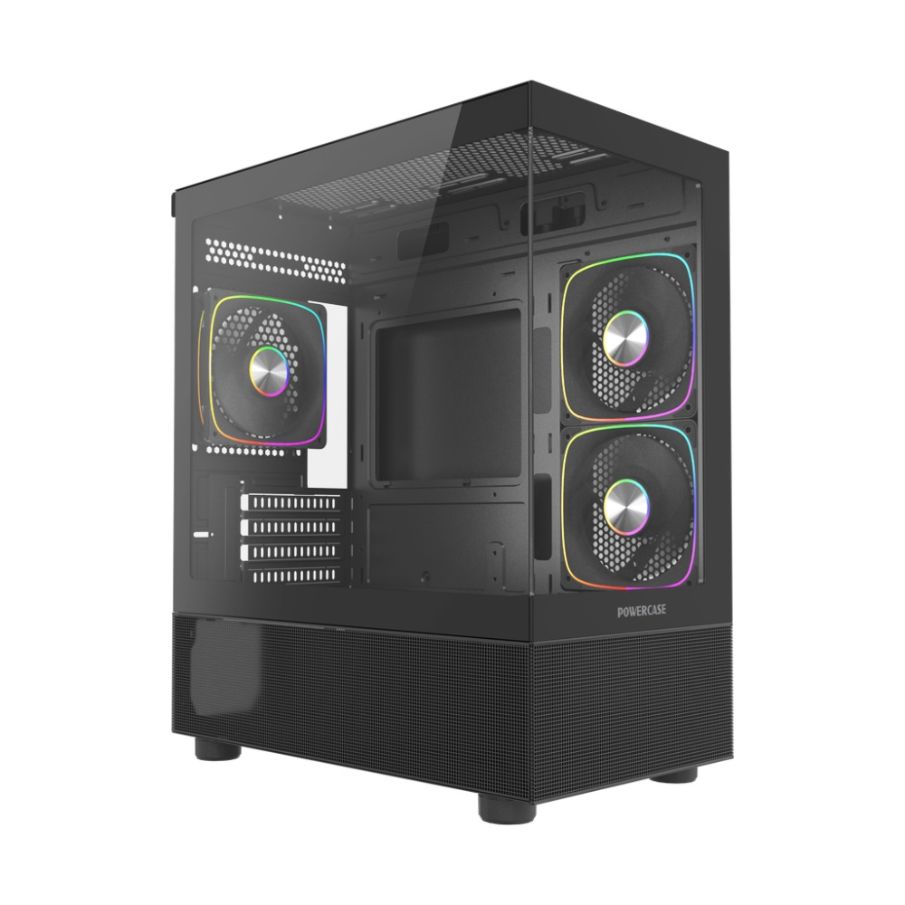 Компьютерный корпус Powercase Vision Micro M2 TG ARGB Black (CVMBM2-A3)