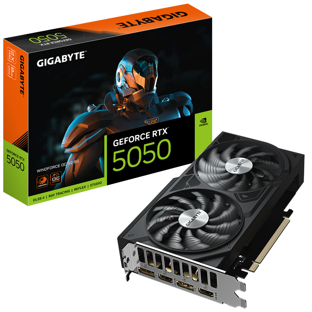 Видеокарта Gigabyte (GV-N5050WF2OCV2-8GD) GeForce RTX 5050 8GB WINDFORCE OC V2