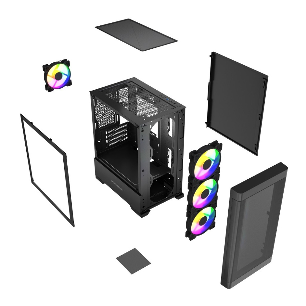 Компьютерный корпус Powercase Mistral Micro A13B FRGB Black (CMMA13B-L4)