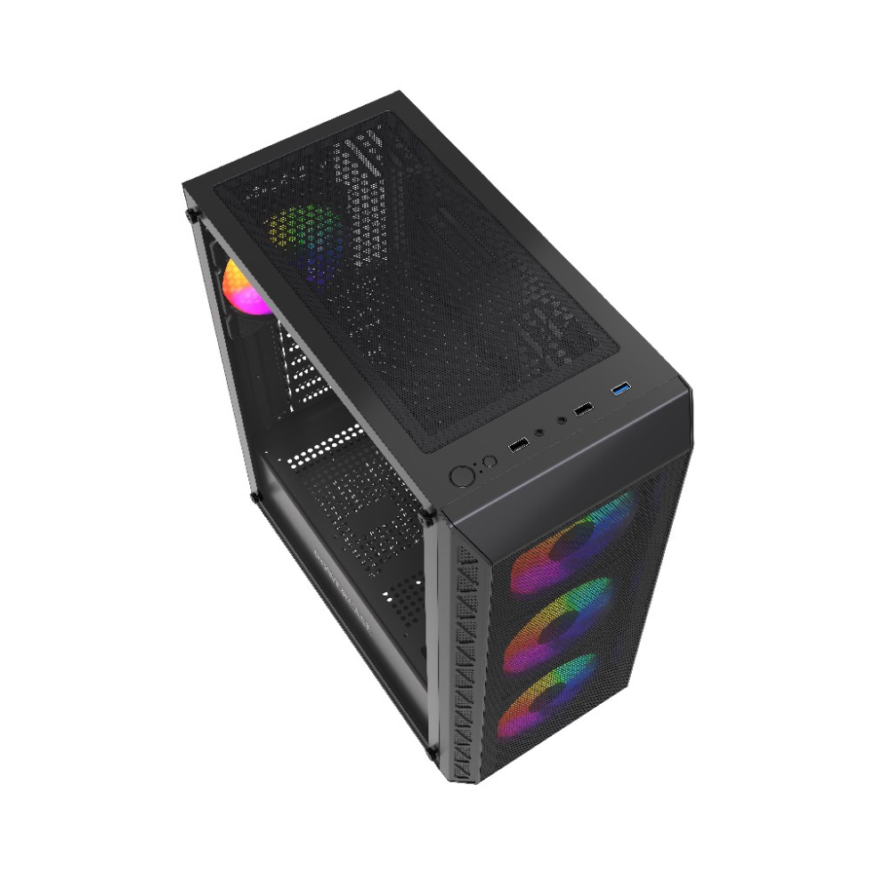 Компьютерный корпус Powercase Mistral S4B FRGB Fans Black (CMSB-L4)