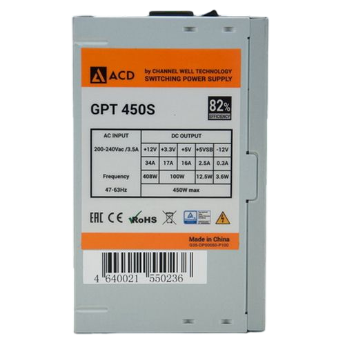 Блок питания ACD 450W GPT450S Gray OEM