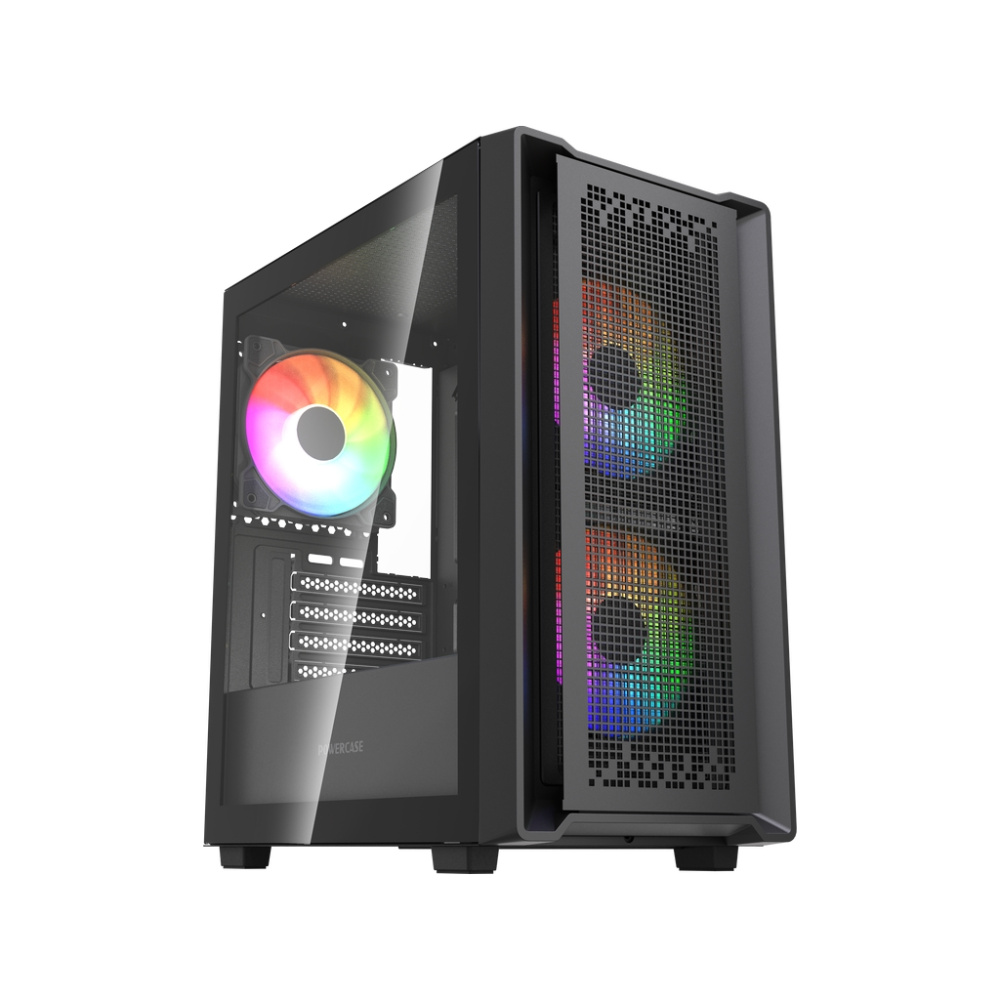 Компьютерный корпус Powercase Mistral SM04 TG ARGB Black (CMMSM04B-A3)