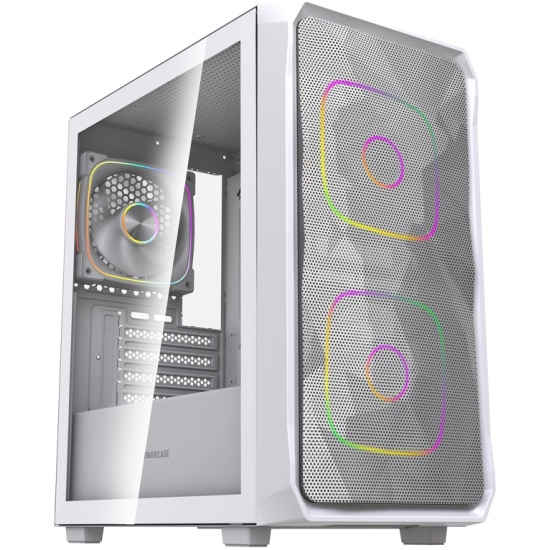 Компьютерный корпус Powercase Mistral SM06 TG ARGB White (CMMSM06W-A3)
