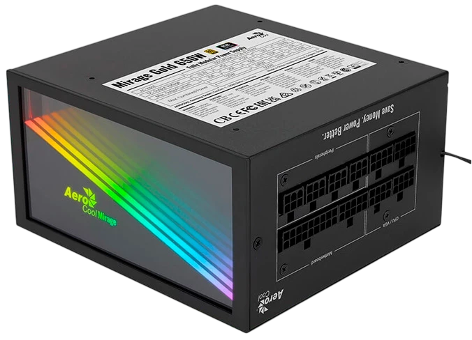 Блок питания Aerocool 650W Mirage Gold ARGB Black
