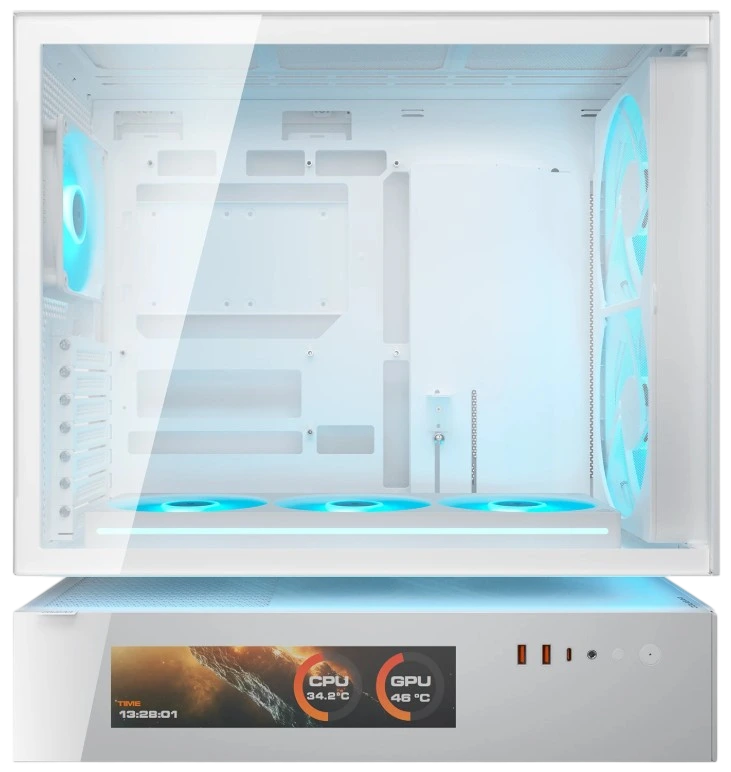 Компьютерный корпус Cougar CFV235 Mesh Vision LCD ARGB White (CGR-2DA4W-MV)