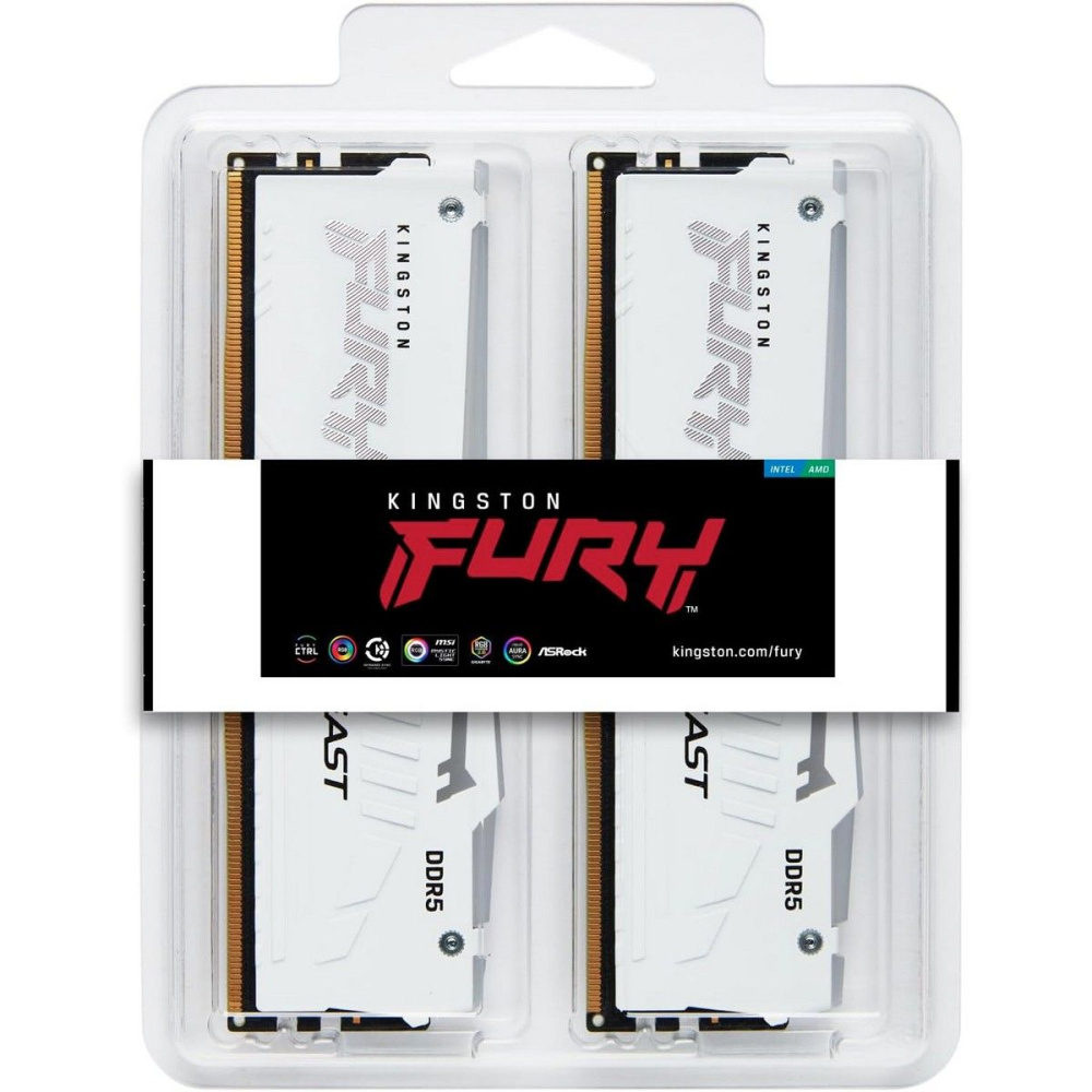 Оперативная память 32 Gb 6000 MHz Kingston FURY Beast RGB White (KF560C36BWE2AK2-32)