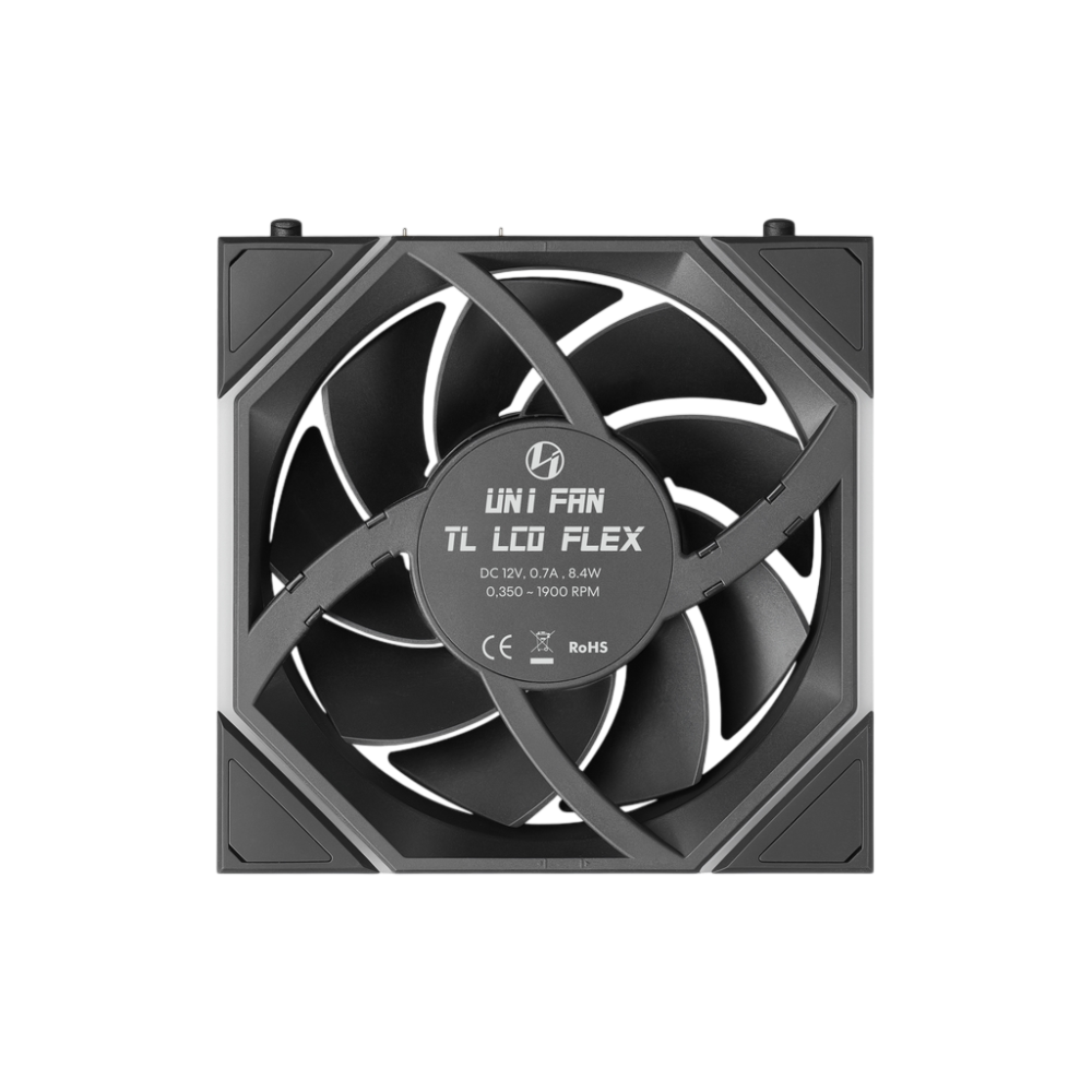 Вентилятор для корпуса Lian Li UNI FAN TL LCD FLEX 120 Reverse Blade 12RTLLCD1F1B ARGB Black (G9F.12RTLLCD1F1B.R0)