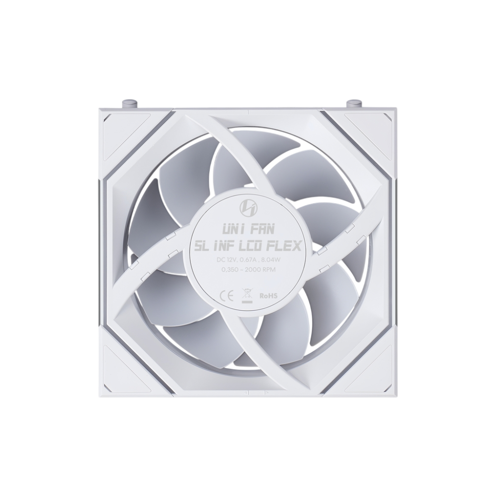Вентилятор для корпуса Lian Li UNI FAN SL INF LCD FLEX 120 12SLIND1F1W ARGB White (G9F.12SLIND1F1W.R0)