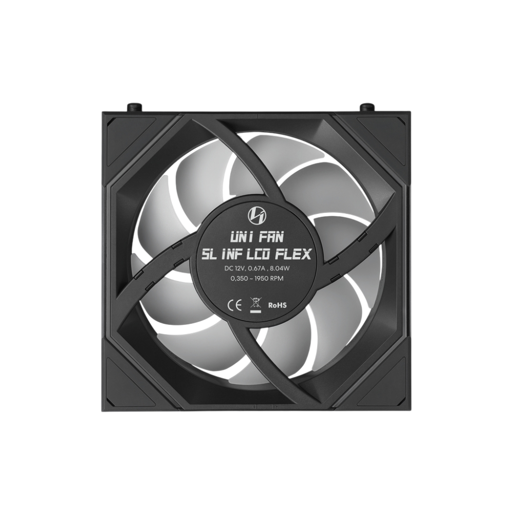 Вентилятор для корпуса Lian Li UNI FAN SL INF LCD FLEX 120 12SLIND1F1B ARGB Black (G9F.12SLIND1F1B.R0)