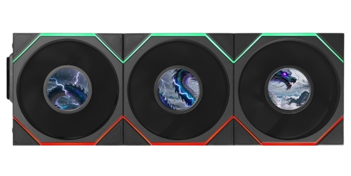 Комплект вентиляторов для корпуса Lian Li UNI FAN TL LCD FLEX 120 12TLLCD1F3B ARGB Black (G9F.12TLLCD1F3B.R0)