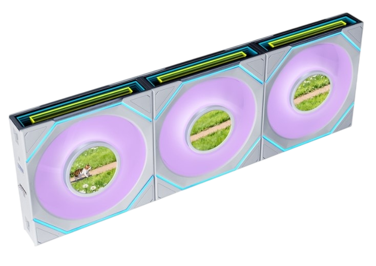 Комплект вентиляторов для корпуса Lian Li UNI FAN SL INF LCD FLEX 120 Reverse Blade 12RSLIND1F3W ARGB White (G9F.12RSLIND1F3W.R0)