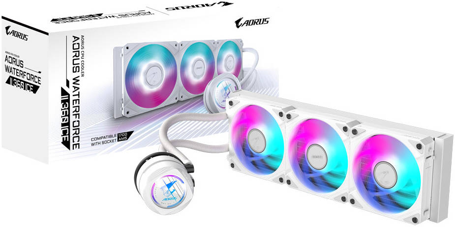 Система жидкостного охлаждения для процессора Gigabyte MULTI SOCKET GP-AORUS WATERFORCE II 360I White