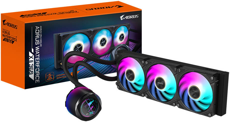 Система жидкостного охлаждения для процессора Gigabyte MULTI SOCKET GP-AORUS WATERFORCE X II 360
