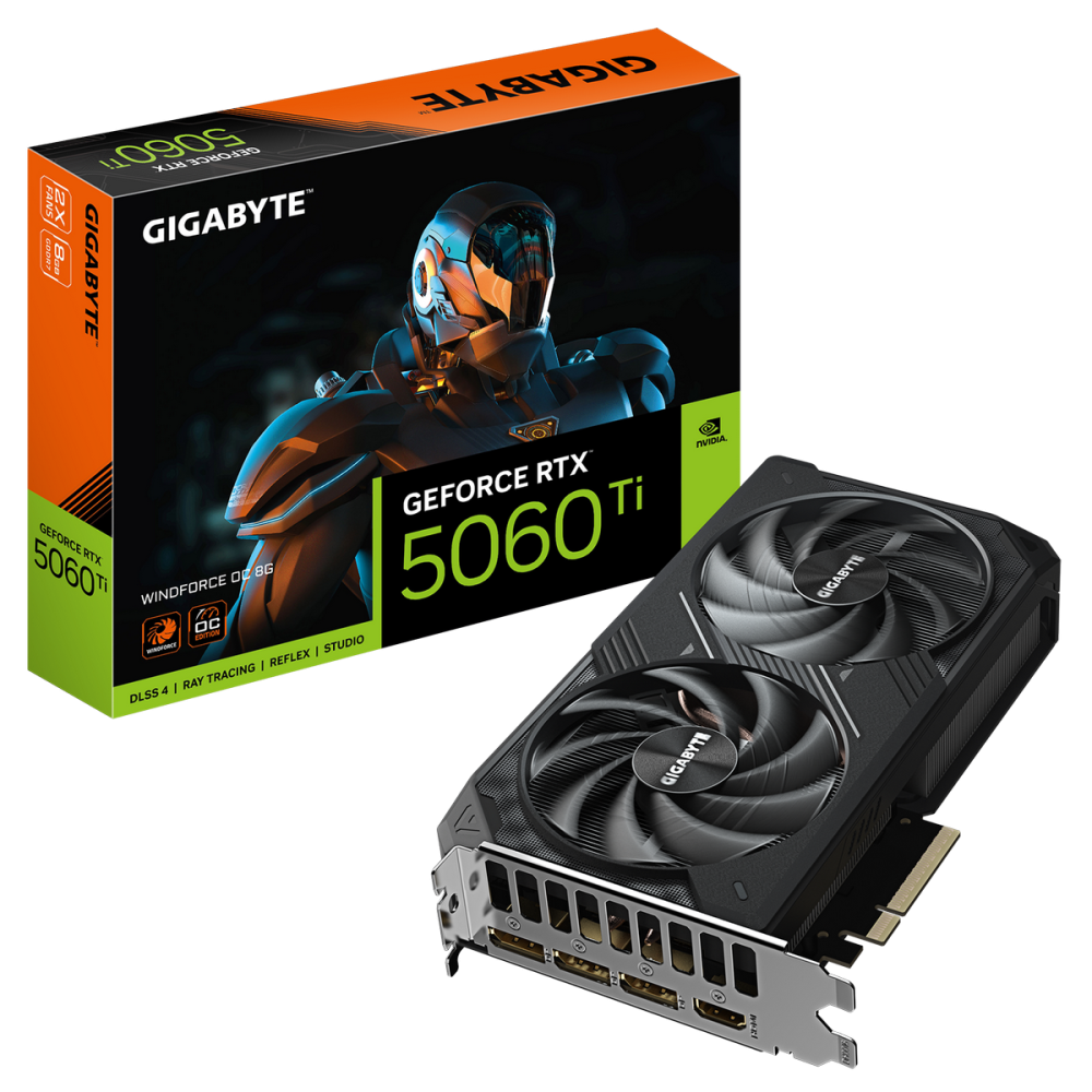 Видеокарта Gigabyte (GV-N506TWF2OC-8GD) GeForce RTX 5060 Ti 8GB WINDFORCE OC