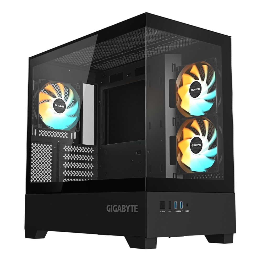 Компьютерный корпус Gigabyte C201 Panoramic Black (C201P M-ATX CASE)