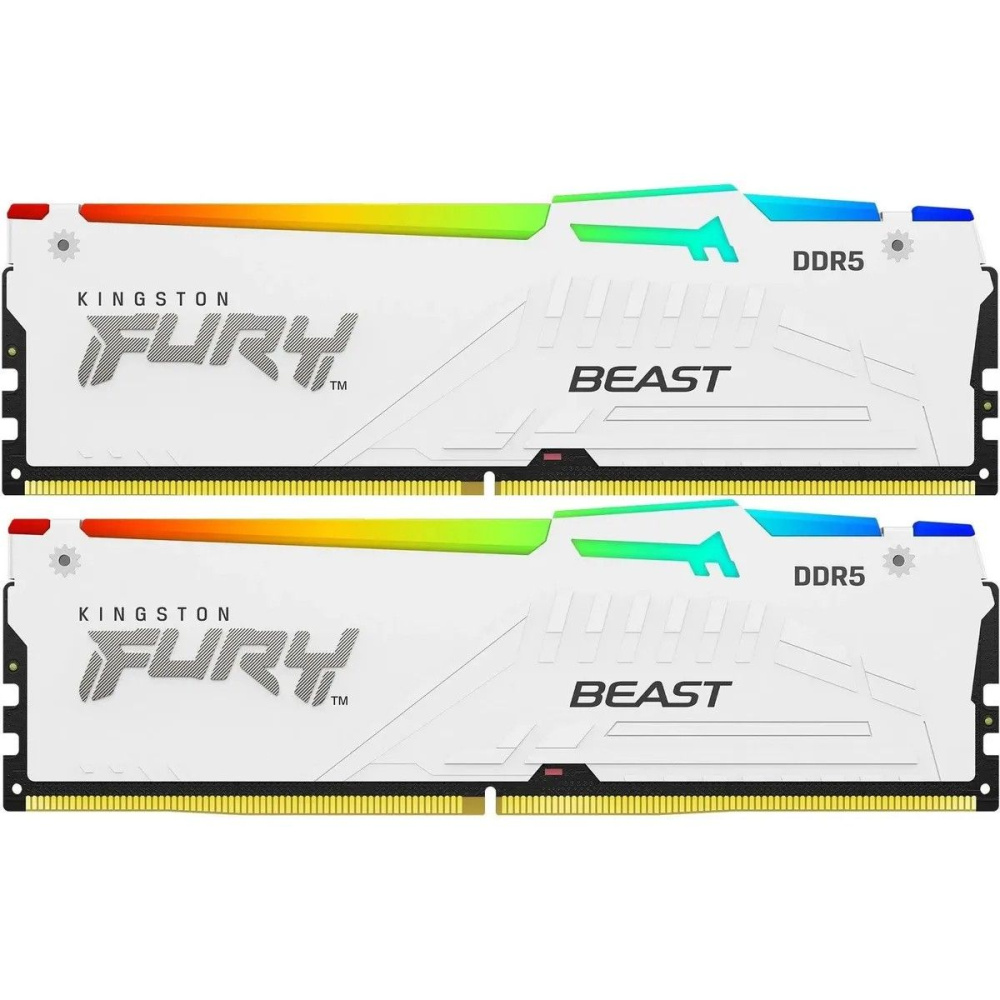 Оперативная память 32 Gb 5200 MHz Kingston FURY Beast RGB White (KF552C40BWAK2-32)