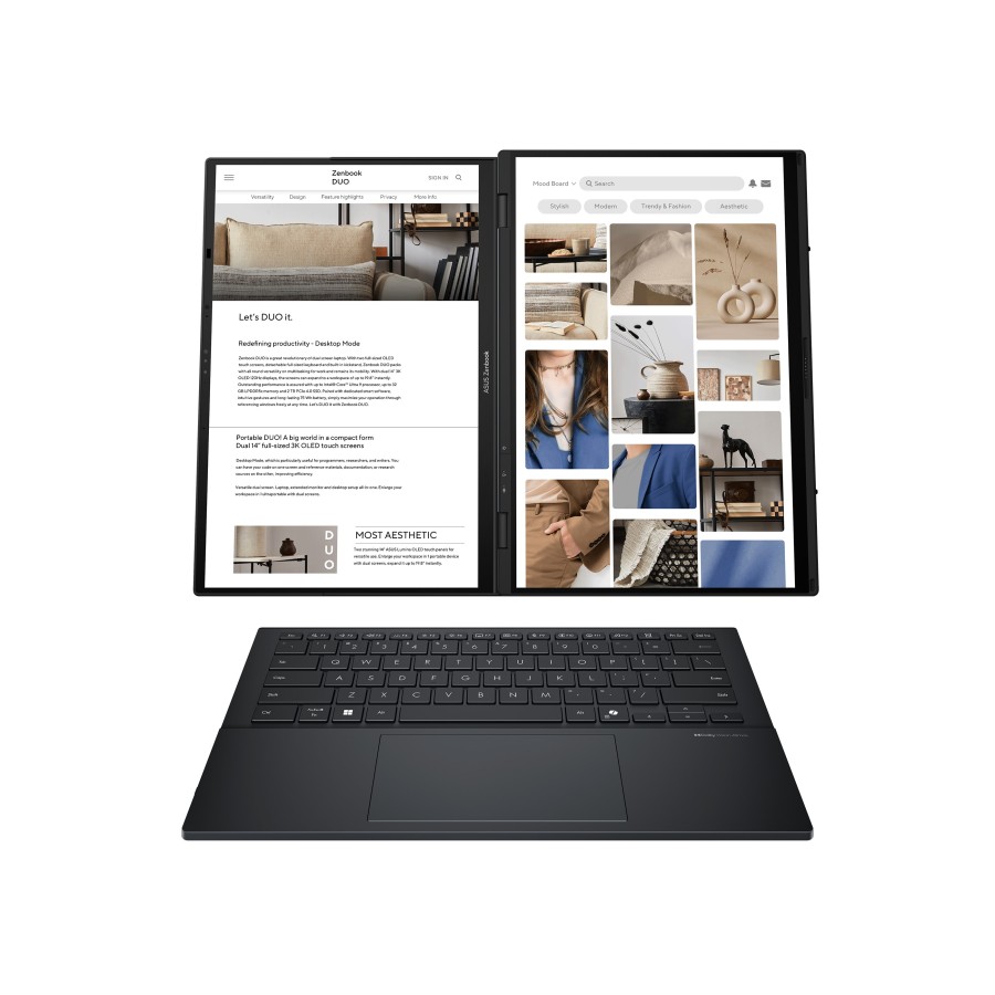 Ноутбук ASUS Zenbook DUO 14 UX8406CA-QL345X (90NB14X1-M00M30) Core Ultra 7 255H, 14″, 32/1 ТБ, Windows 11 Pro