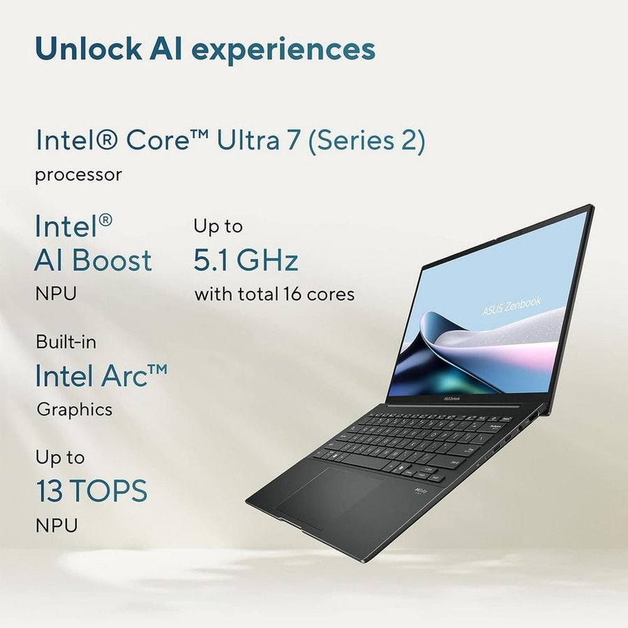 Ноутбук ASUS Zenbook 14 OLED UX3405CA-U7512 (90NB14W7-M00MP0) Core Ultra 7 255H, 14″, 16/512 ГБ, Windows 11 Home