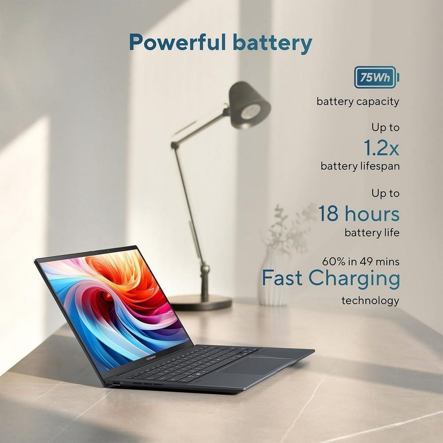 Ноутбук ASUS Zenbook 14 OLED UX3405CA-U7512 (90NB14W7-M00MP0) Core Ultra 7 255H, 14″, 16/512 ГБ, Windows 11 Home